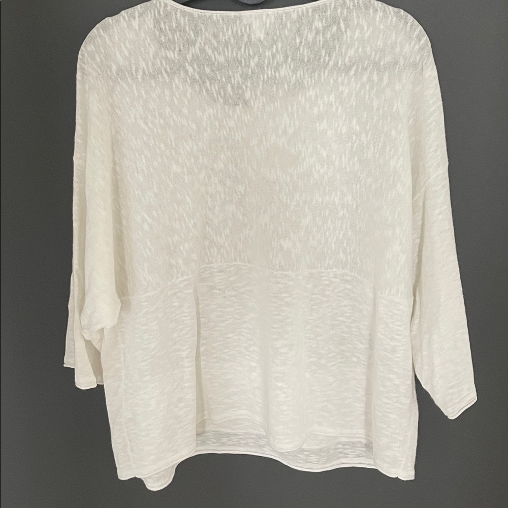 Pure Jill Linen Blend White Oversized Lightweight Summer SweaterTop XS - Picture 5 of 6